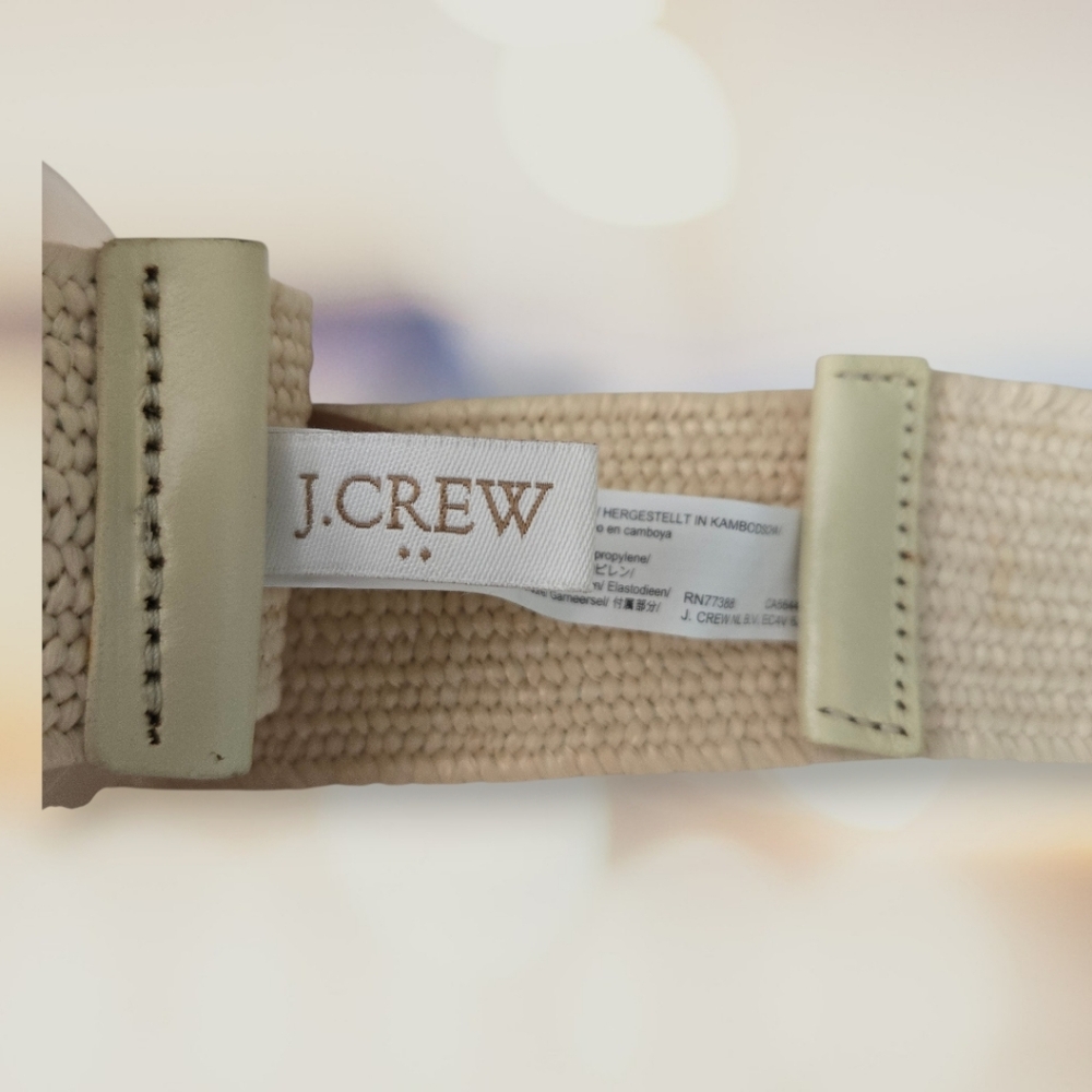 J.Crew Factory Stretch Woven Waist Belt – Natural Straw – One Size – New - Picture 4 of 5